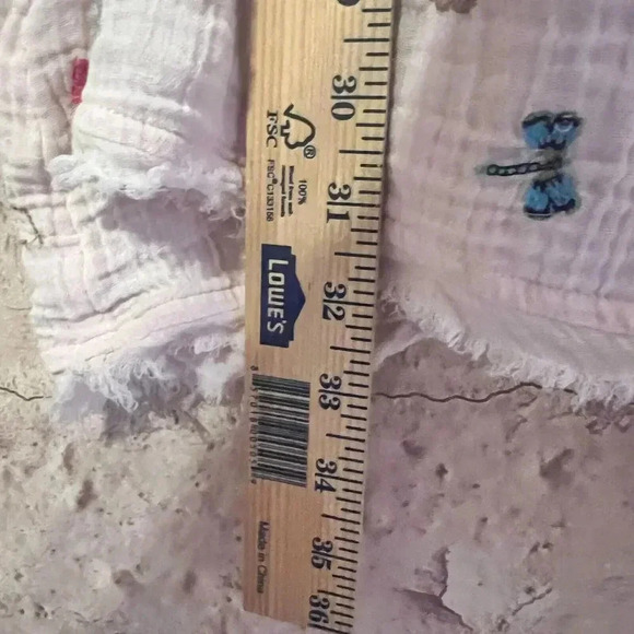 Anthropologie Womens Pink Embroidered Gauze Square Neck Tunic Dress Sz XS Bees - Picture 13 of 13